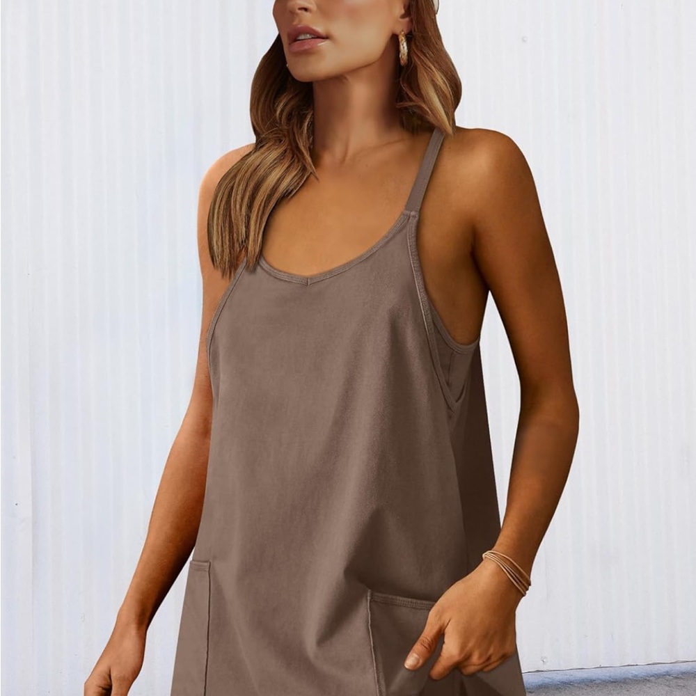 Brown Sleeveless Tank Top dress